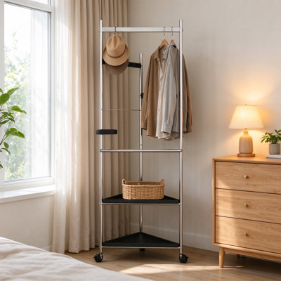Portemanteau sur pied en acier inoxydable