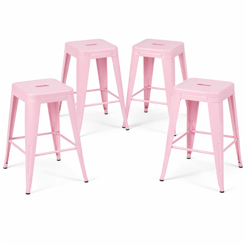 Tabouret à hauteur de comptoir 24 po, Rose clair, Tabouret de comptoir (siège d’une hauteur de 24