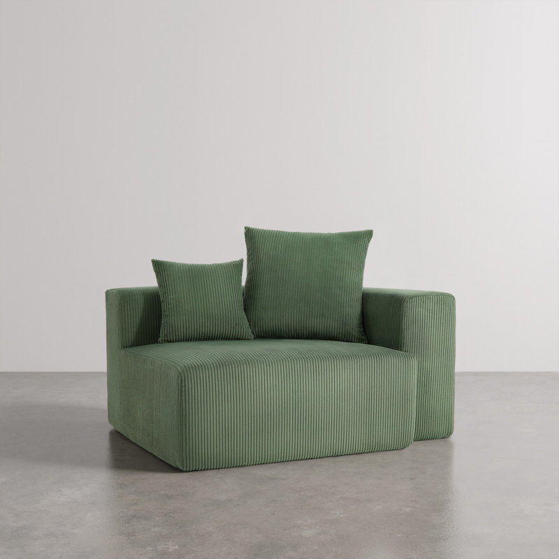 Upholstered Armchair, Green