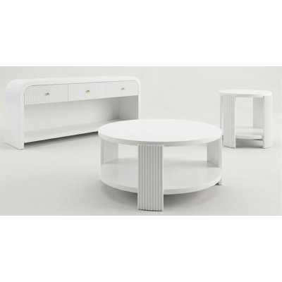 Liabella Wood 3-Piece Living Room Set