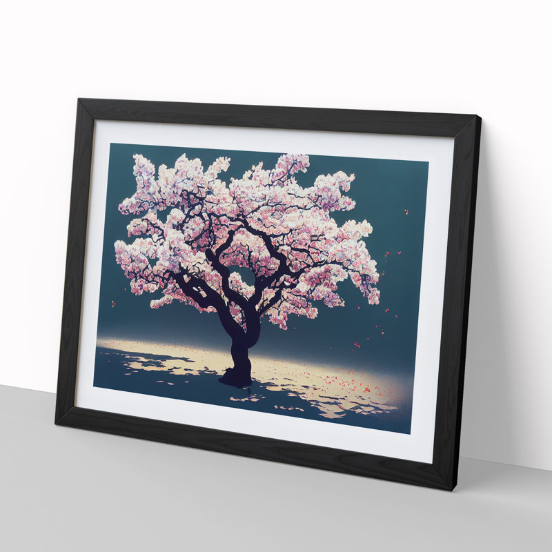 Ethereal Blossom Tree - Framed Print, Black, 25cm H x 34cm W x 2cm D