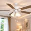 Ventilateur de plafond standard à 5 pales de 52 po avec chaîne de traction et ensemble d'éclairage inclus-184462203