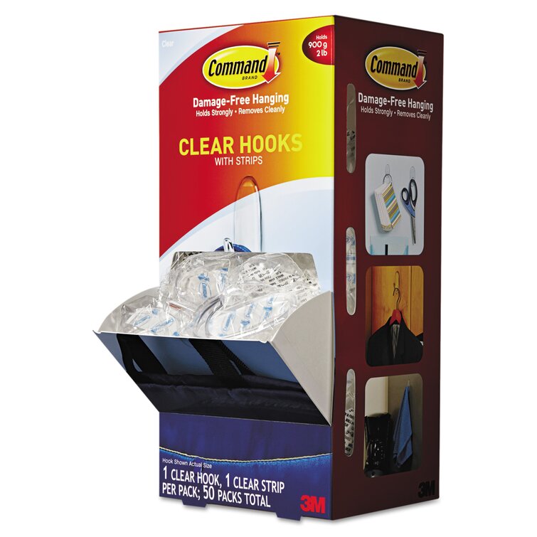 Command Medium Clear Plastic Hooks & Strips