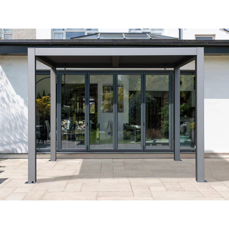 Aluminum Pergola with Galvanized Steel Louvers, 10' x 10'
