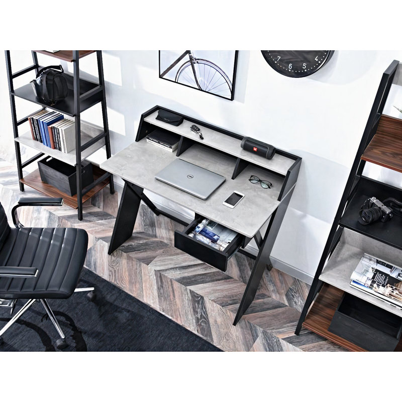 Dawnett Writing Desk, Black, Grey