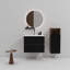 Meuble de salle de bain moderne de 24 po - Noir doux et noyer. Lavabo à débordement en céramique. Espace de rangement abondant, lavabo à fermeture silencieuse avec trop-plein. Fonctionnalité intérieure généreuse-120994547