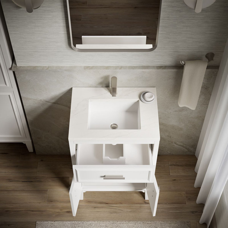Southerk 30-In Bathroom Vanity Set, White, 24"