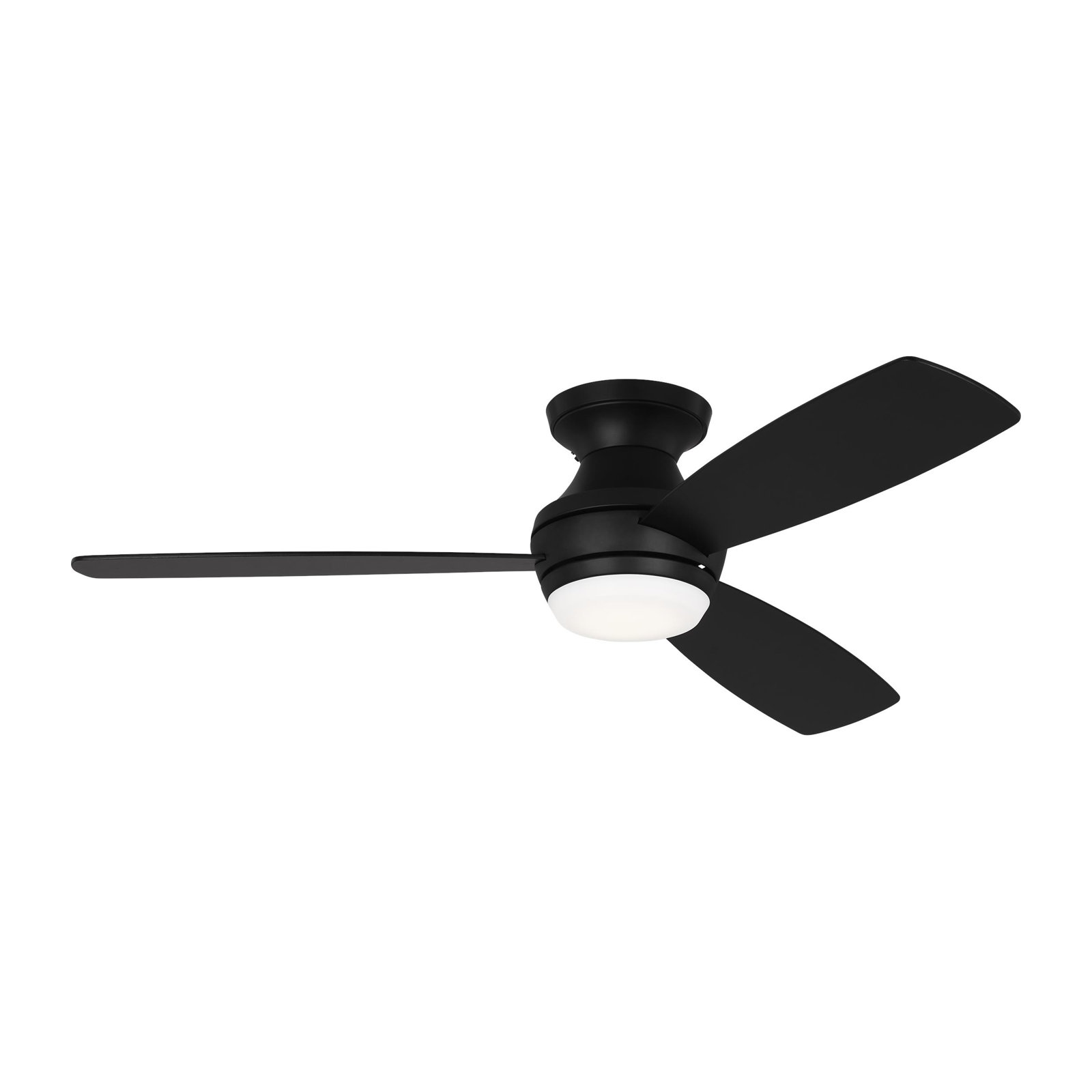 Rivers 3 Blade Ceiling Fan with LED Light Kit, 52", Midnight Black with Black/Walnut Blades