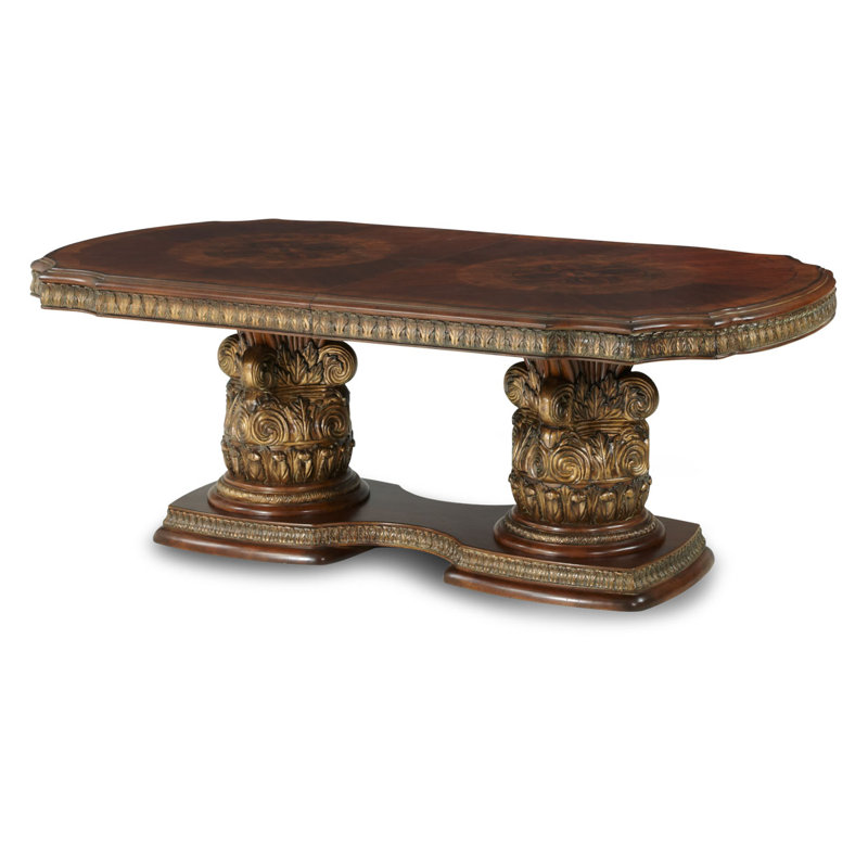 Valencia Classic Extendable Solid Wood & Marble Dining Table