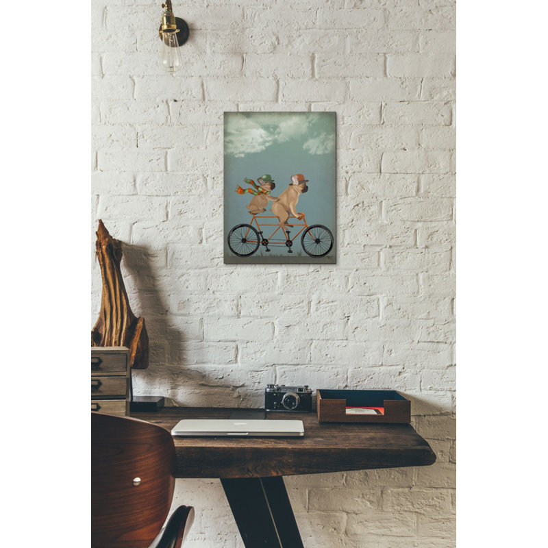 «French Bulldog Tandem» par Fab Funky, art mural sur toile, H 16 po x l 12 po x P 0,75 po