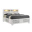 Lit double Soul de style moderne en bois et tiroirs en blanc