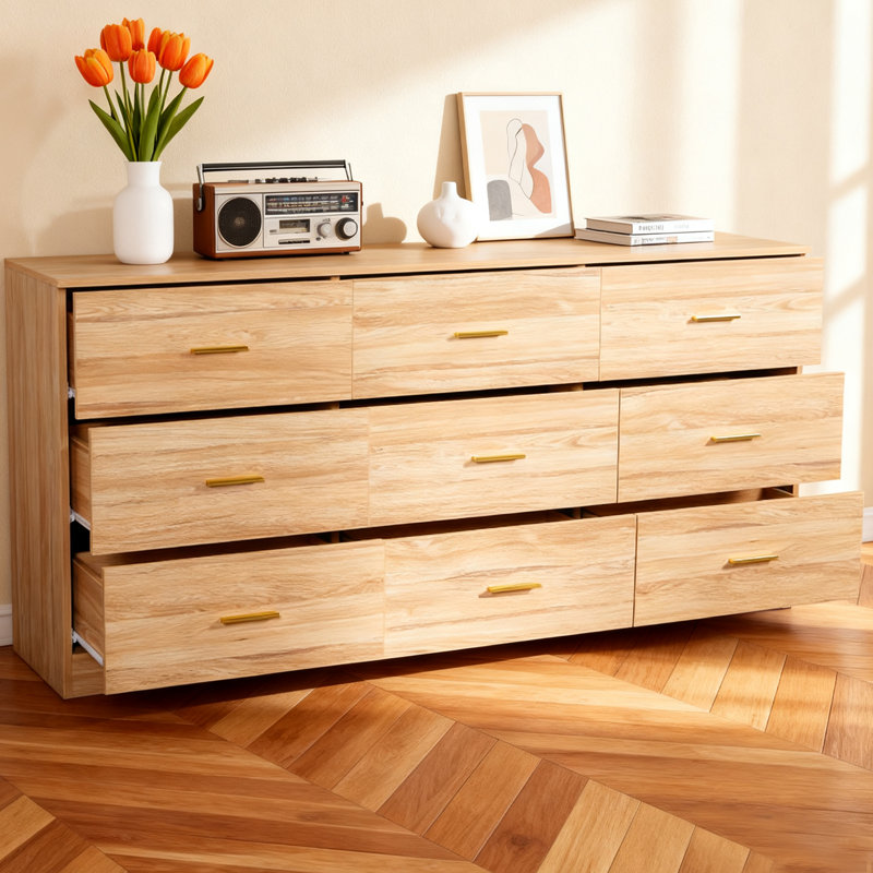 Commode d'appoint 9 tiroirs Kiote, Brun