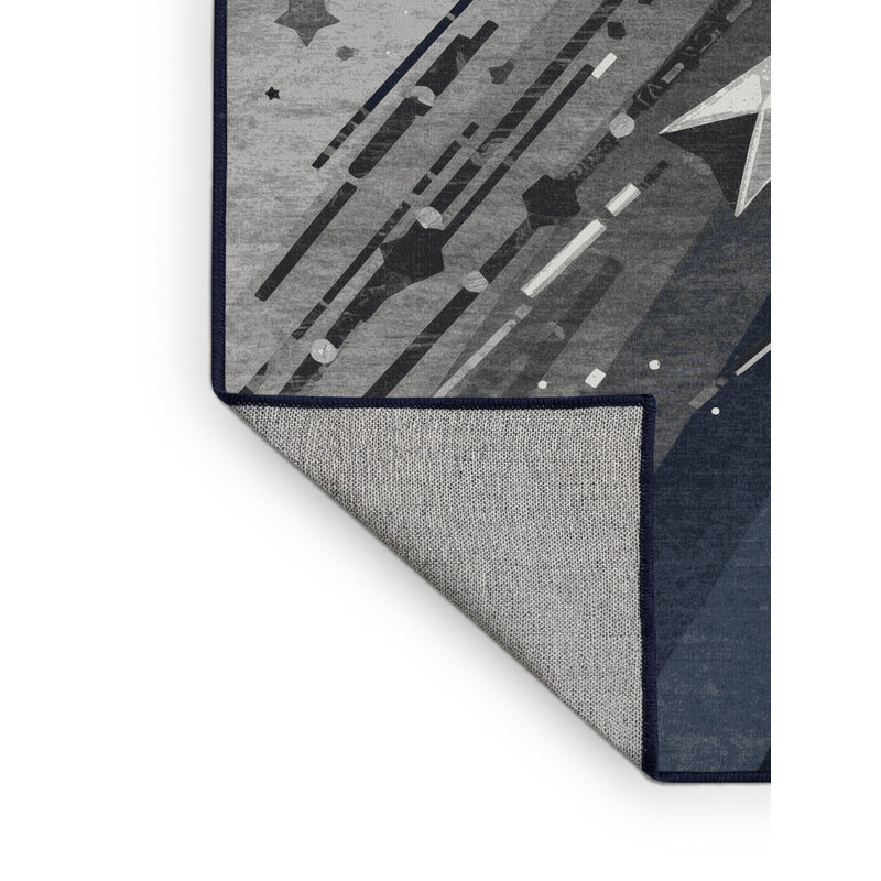 Tapis à motifs géométriques lavable à la machine à motif géométrique moderne et contemporain Sky, 5 x 8