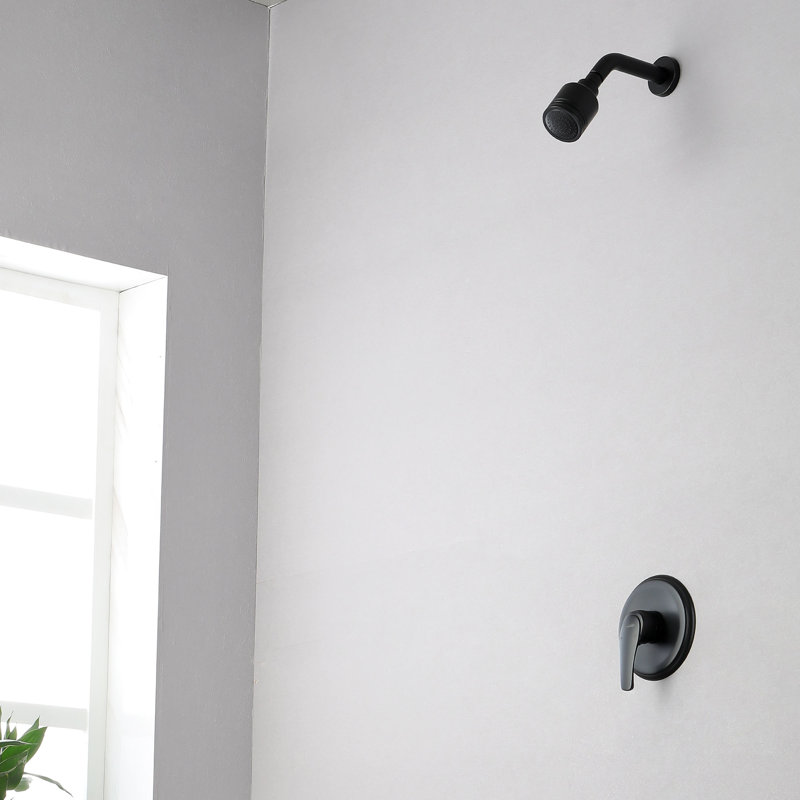 Complete Shower System with Rough in-Valve, Matte Black