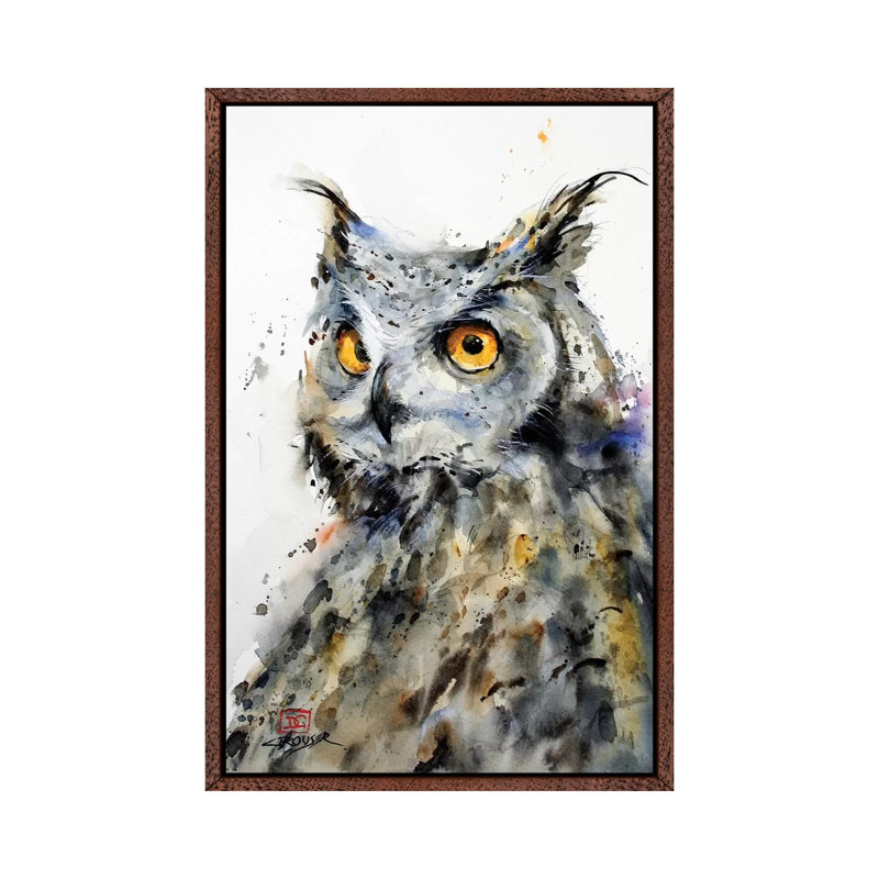 The Watcher by Dean Crouser - Print on Canvas, 66.04 cm H x 45.72 cm W, Classic Brown Wood Framed