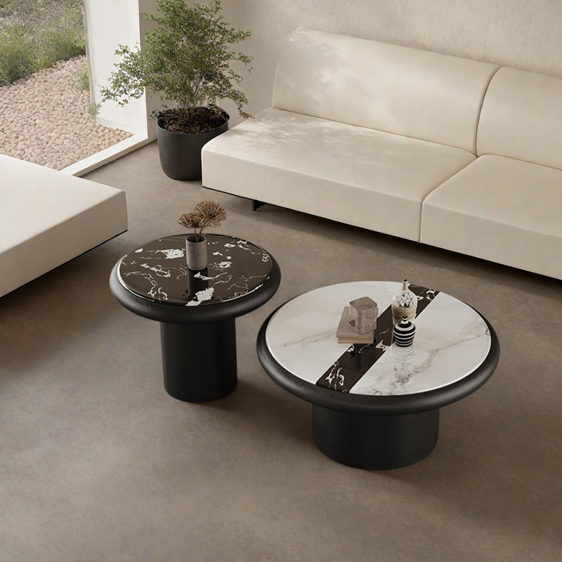 Ensemble de tables basses modernes en pierre micro-cristalline