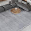 Tapis gris / blanc en viscose / laine noué à la main-67079338