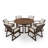 7-Piece Round Acacia Wood Patio Dining Set with Ergonomic Chairs and Removable Cushions-124955561