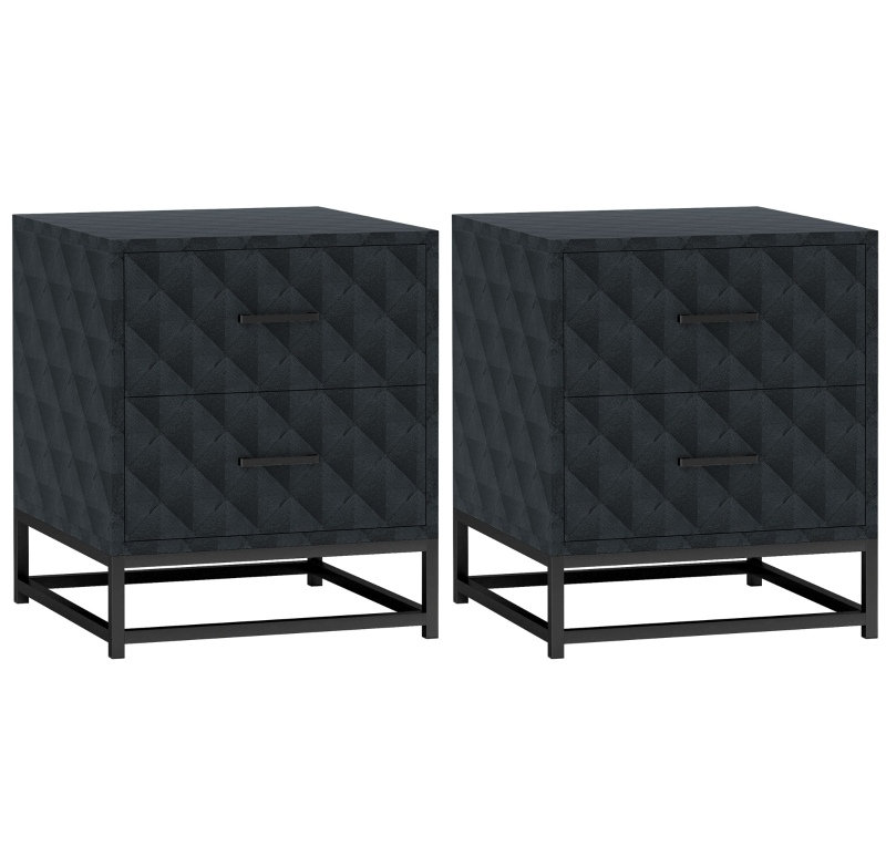 40cm W Bedside Table, Black