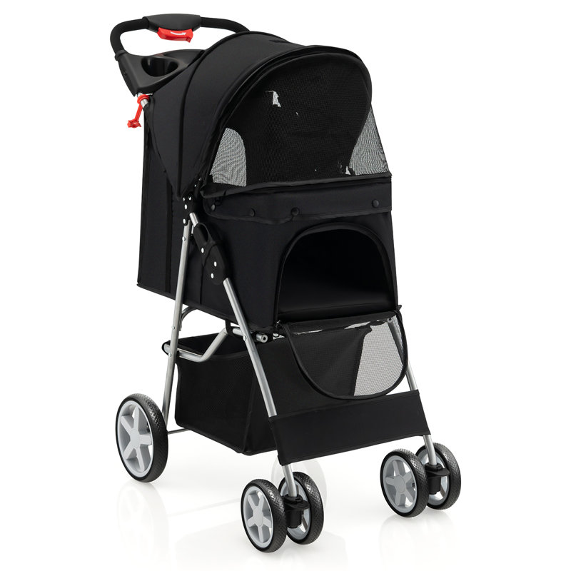 Foldable Pet Stroller, Black