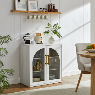 Buffet l 32 po avec tablettes réglables et portes en verre