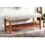 Banc en tissu gris clair Charla-1706292800