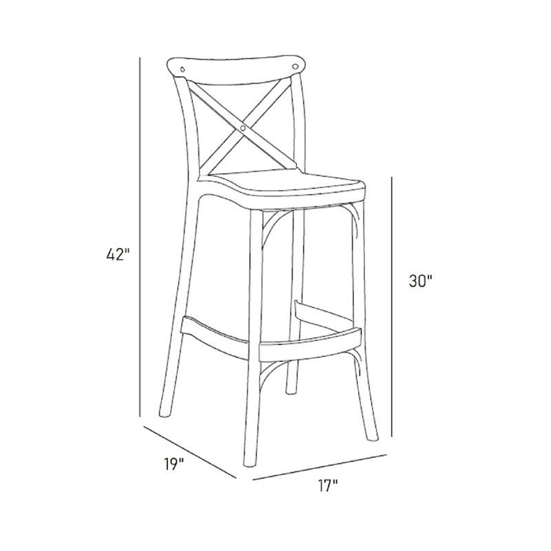 Tabouret de comptoir Milan, Taupe, 30" H