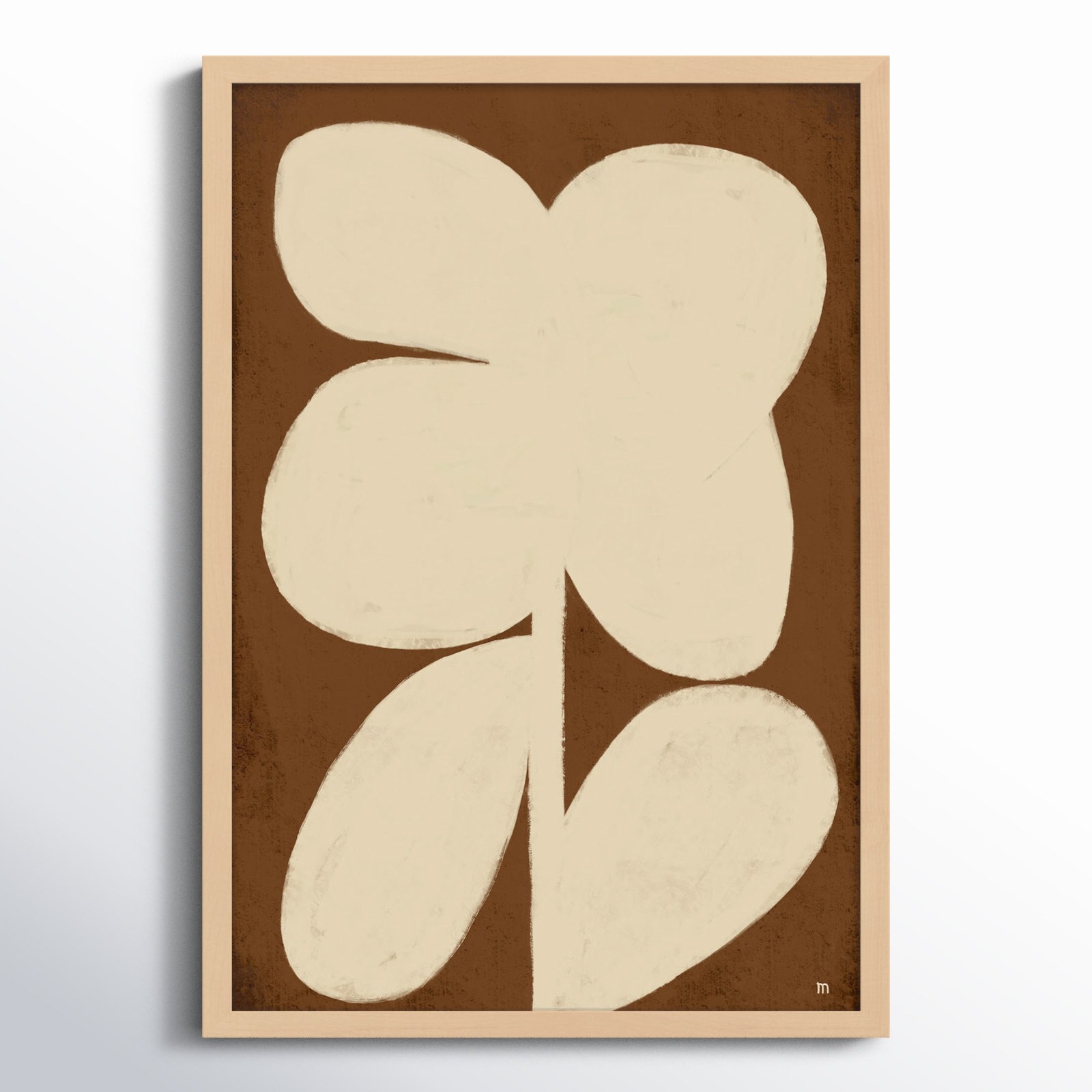 Flower 2 Print, Maple Framed, 25" H x 17.5" W