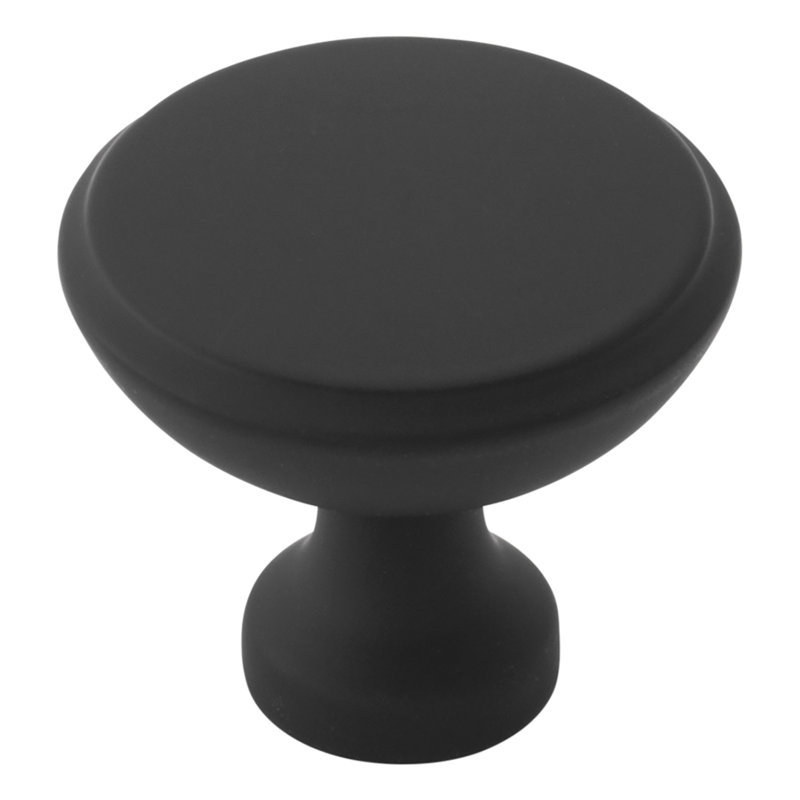 Edgewood Collection Round Knob - 1-1/4 " Diameter Cabinet Knob- Transitional Hardware for Drawers & Cabinets, Matte Black