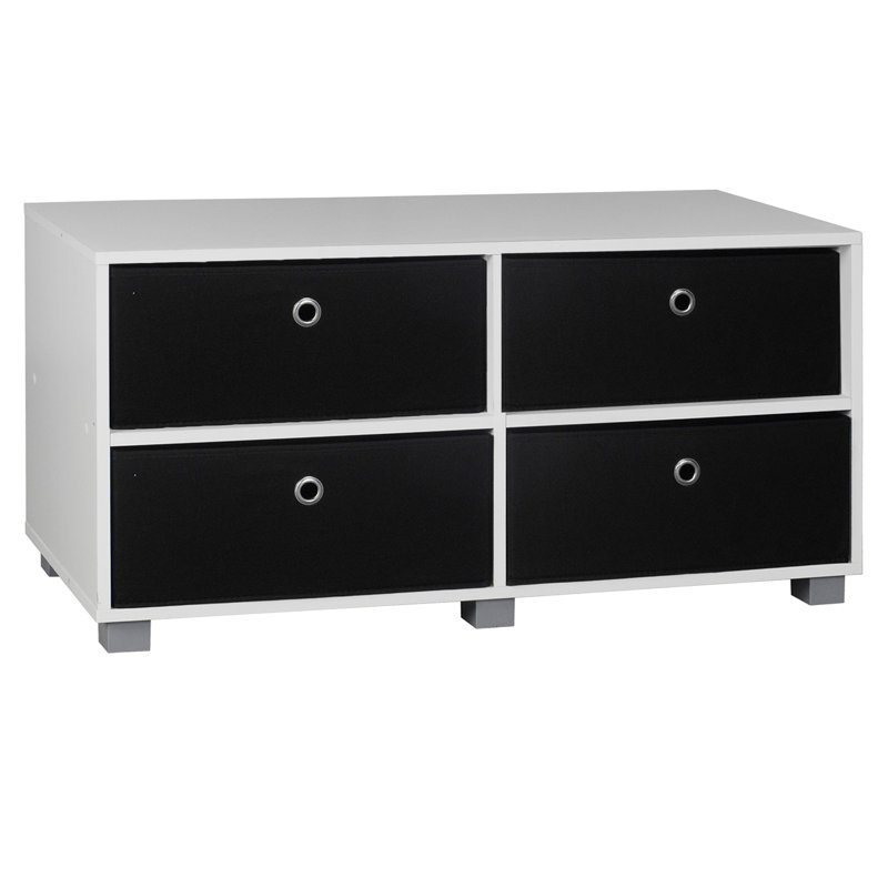 Unfinished TV Stand for TVs up to 43", White/Black