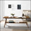 Table basse Arona de style Mid-Century moderne en bois avec tablettes, durable et élégante