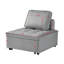 Lit convertible, velours gris, pratique pour le salon, un appartement, un siège de bureau en velours avec coussin, dossier amovible, conception ergonomique, P 36 po x H 16,5 po-61089514