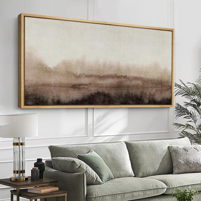 Serene Misty Landscape in Soft Browns Modern Art