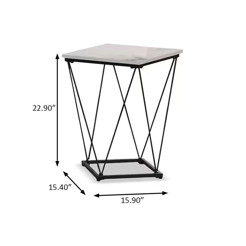 Ensemble de 3 tables de 31,5 po de style contemporain, blanc, blanc