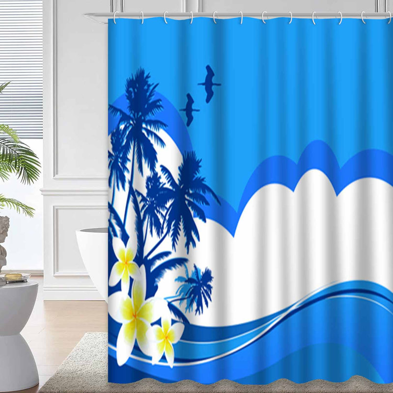 Rideau de douche Summer Beach Wave, L 72 po x l 84 po