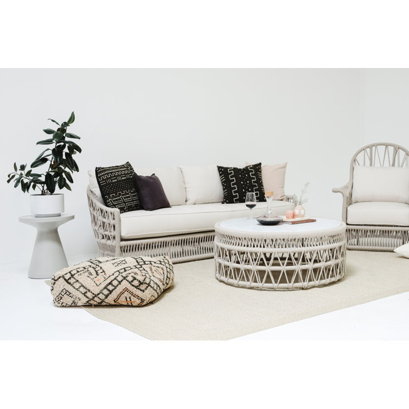 Lucan 78'' Wide Outdoor with SunbCushions, Linen Canvas Sunbrella® Canvas