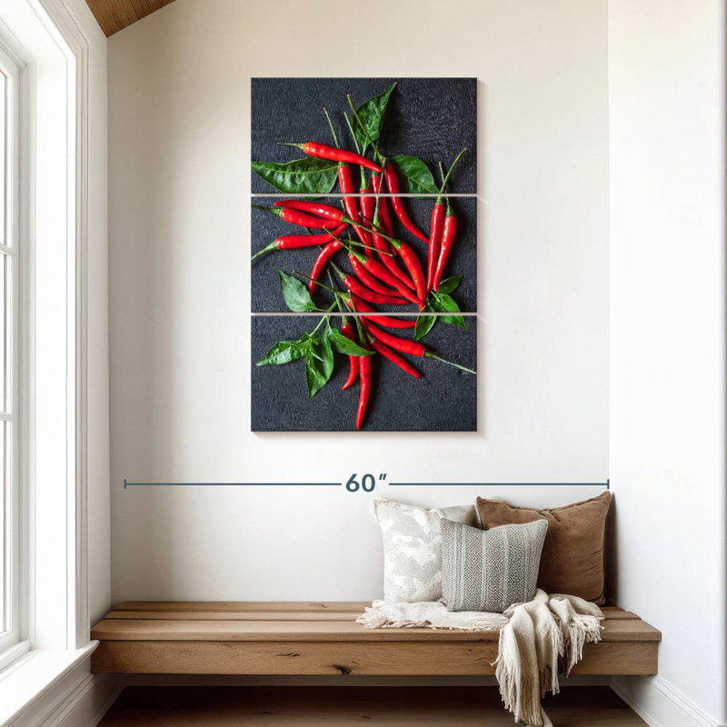 Piments rouges frais, H 45 po x l 28 po