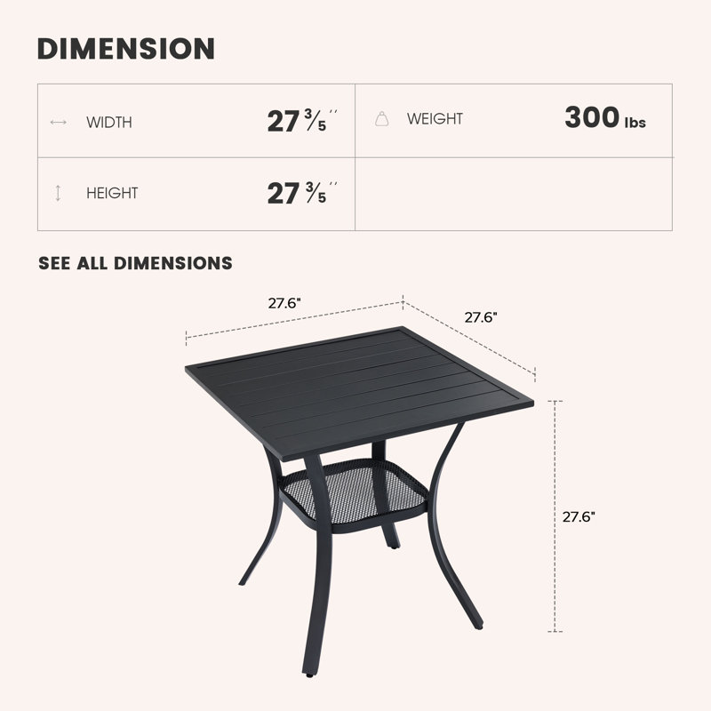 Hesson Outdoor Dining Table, Brush Wood Bony