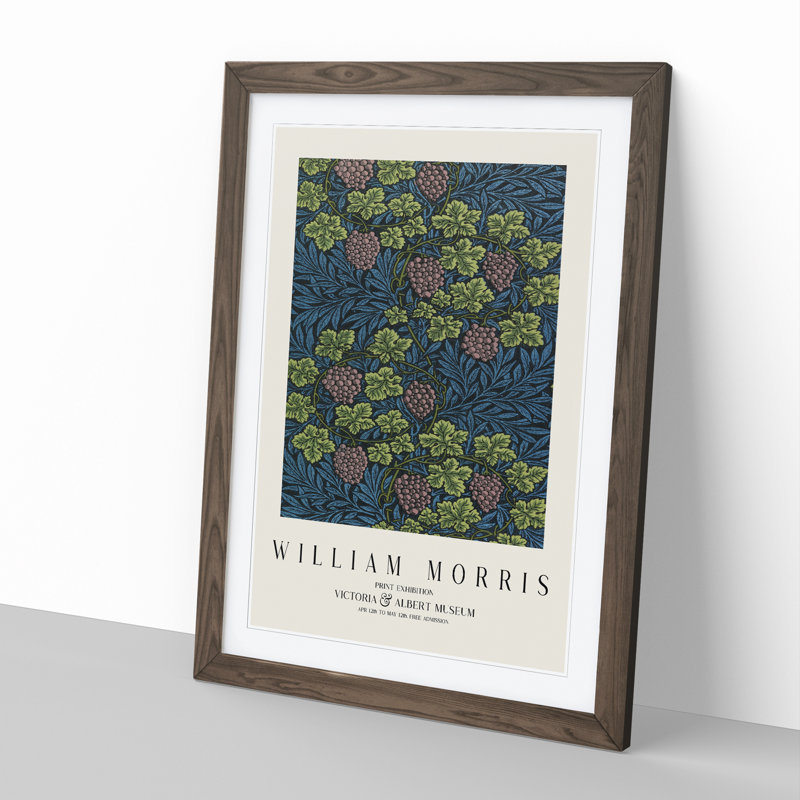 Vine Pattern Vol.2 by William Morris - Picture Frame Art Prints, Walnut, 65cm H x 48cm W x 2cm D