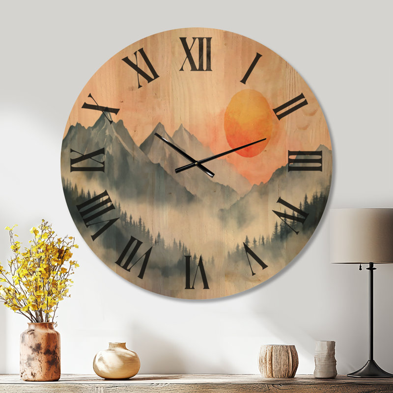 Très grande horloge murale en bois, Oversized