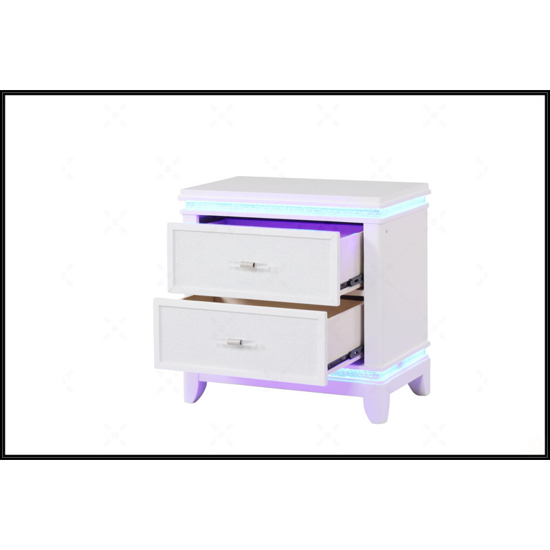Table de chevet Opium blanc laiteux