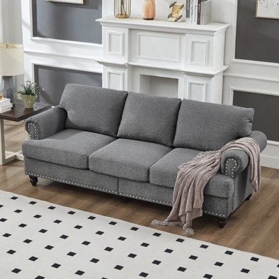 Modern Classic Design With Nails Living Room 3 Seater Sofa