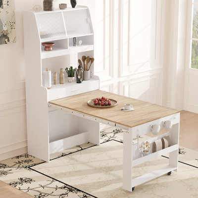 Kitchen Pantry With Foldable Dining Table by Latitude Run