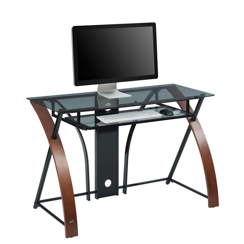 Errai Glass Top Computer Desk