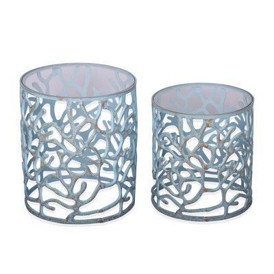 Glass Top End Table Set
