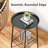 2-Tier Round Metal Patio Table, Waterproof Weather-Resistant Accent Side Table For Yard, Porch, Pool, Balcony, Garden, And Bedside Use, (Black)