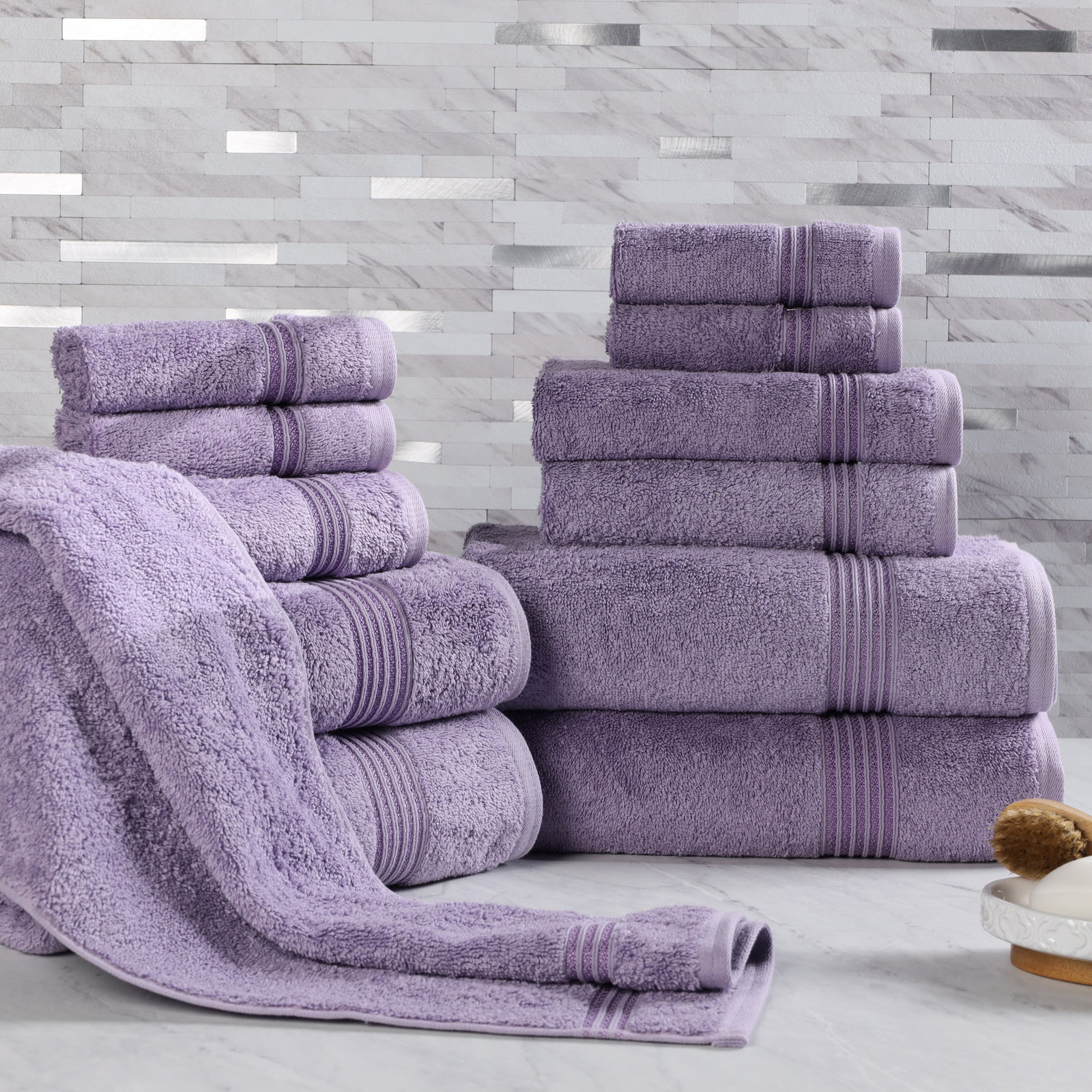 Guadlupe 12-Piece Egyptian Cotton Towel Set, Royal Purple