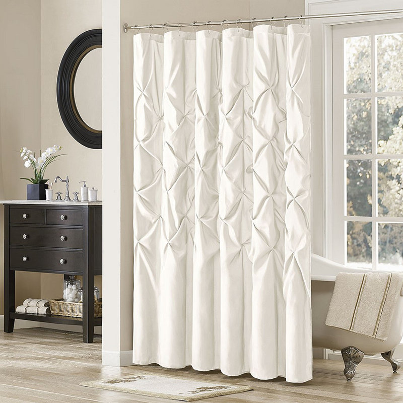 Rideau de douche capitonné semi-transparent (72 x 72 po) 1PCS, White