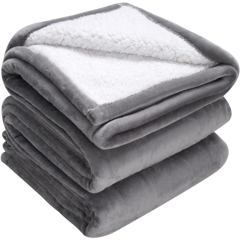 Jeté en flanelle électrique chauffant, L 50 po x L 60 po, Gris