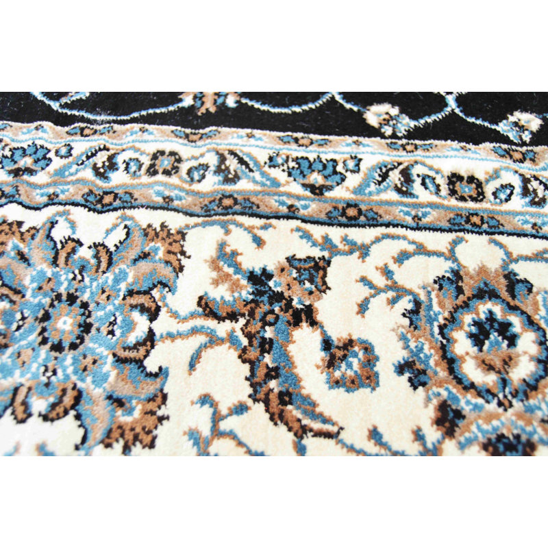 Tapis noir / beige Dartford, Tapis de couloir : 2 pi 6 po x 8 pi 2 po